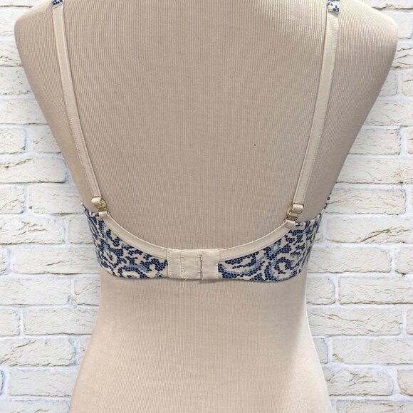 SOMA Embraceable Full Coverage Blue Dot Bra 34C - Picture 3 of 5